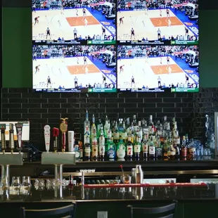 Full bar and videowall to catch all the action