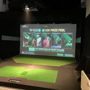 One of the golf bays