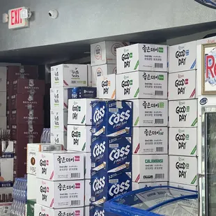 Boxes of soju