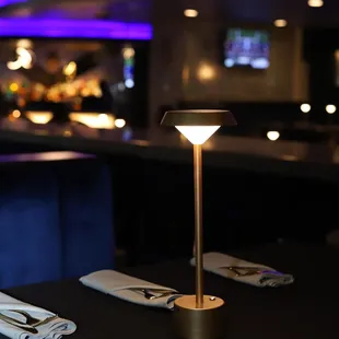 a table with napkins on it