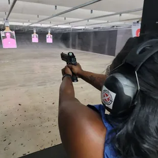 They had spacious lanes. I was standing beside her coaching.