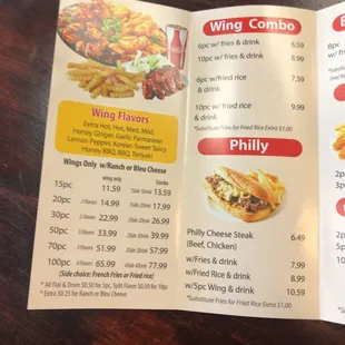 menu