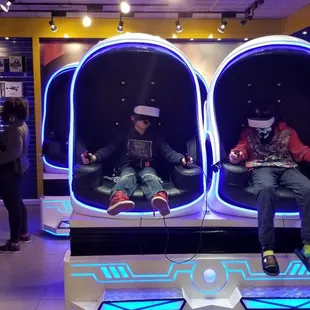 The children enjoying the virtual reality game