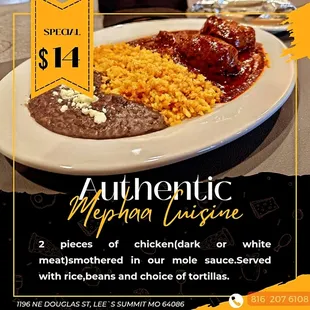 a plate of mexican food