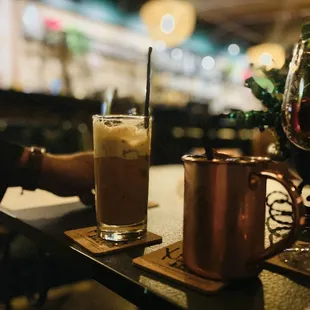 B Basica - a holiday spiked cold brew Tamarindo Mule - a tingly, tangy, smokey drink