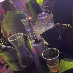 Little ass table that only fits 1 bucket of beer and bottle