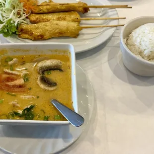 Chicken Satay and Tom Ka Gai