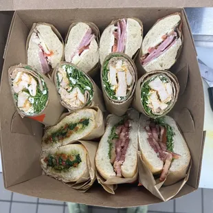 Chicken chipotle, ham and cheese, BLT, Xavier vegetarian