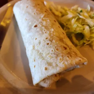 a burrito and salad