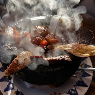 smoke coming out of the pan