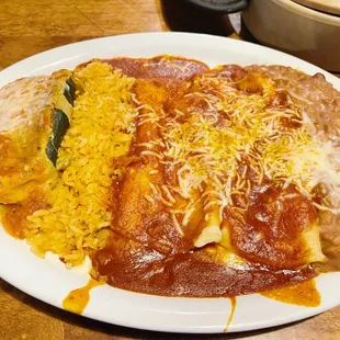3 item Combo: chile relleno and enchiladas