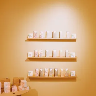 a display of candles and soaps