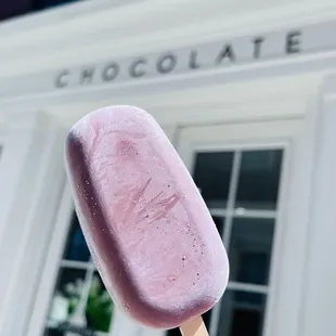 a delicious cold treat! chocolate popsicle!