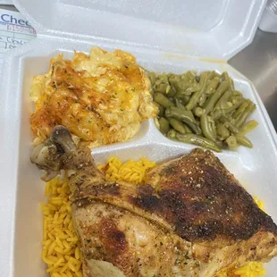 Baked chicken dinner