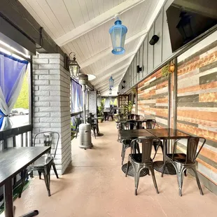 Outdoor dining patio.