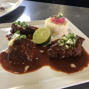 Chile rojo short ribs.