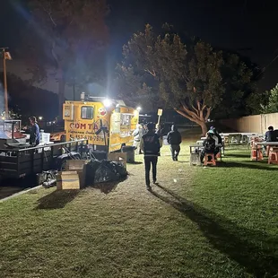 You can't miss the bright yellow truck parked near Garden Grove park