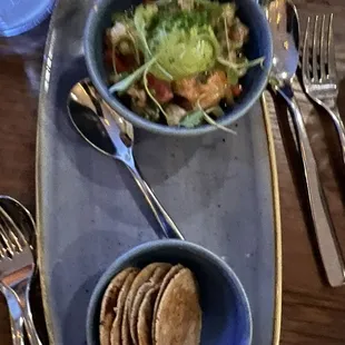 Xebiche with restaurant made crackers