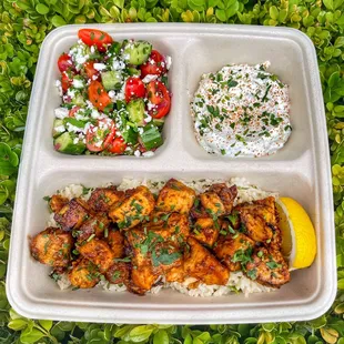 a tray of food