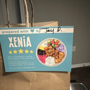 a bag of food