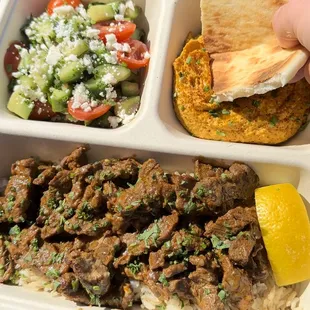 a tray of food