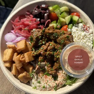 a bowl of food