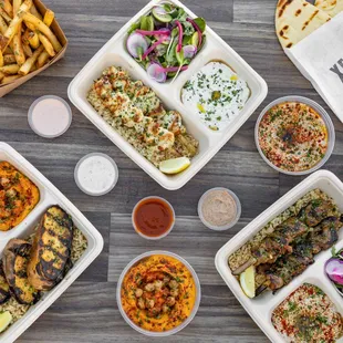 a variety of dishes