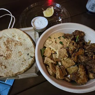 Side of pita, za'atar cauliflower bowl