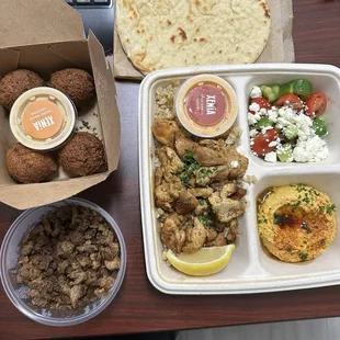 a variety of food items