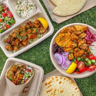 a variety of food items