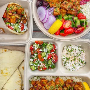 a variety of food items