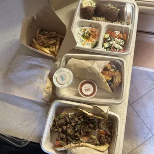 a variety of food items