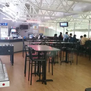 Upstairs bar and overlook of the arena. Beer and Wine only! Get your grub on with some BBQ and watch the games.