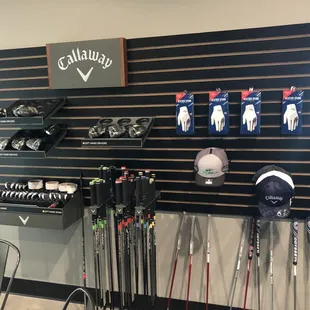 a variety of golf equipment