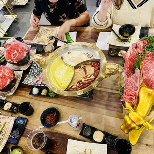 a table full of food