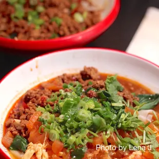 Noodle w/ Tomato, Egg &amp; Black Bean Sauce w/ Pork 两渗面 ($13) - with wide thick noodles. Tasty, but the pork is really salty.