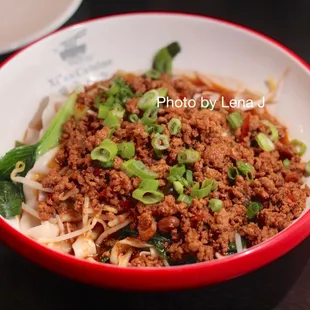 Zhajiang Noodles 炸酱面 ($13)  - in soybean paste w/ ground pork, wide thick noodles. Good.