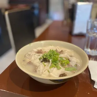 Hand Stretched Noodle Soup with Lamb intestine