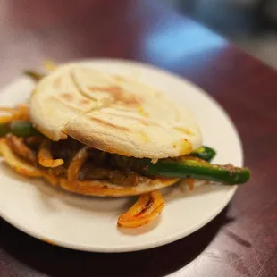 stir-fry beef/lamb with cumin burger @lesminaddio