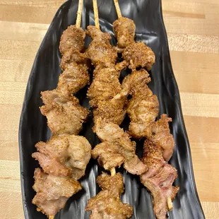 Chicken gizzard skewers