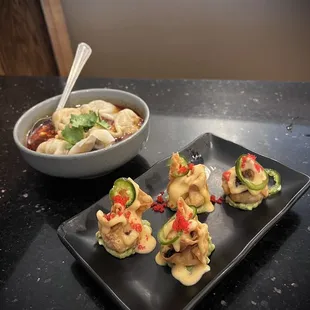 Spicy lobster dumplings &amp; Spicy Chili Wontons (6 Pcs)