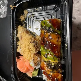 Dragon Roll and Crunchy Roll