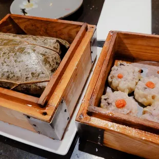 Sticky rice and shumai