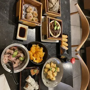 a variety of dishes