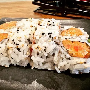 a closeup of the sushi
