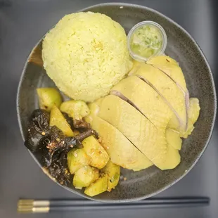 Hainan Chicken with Yellow Rice