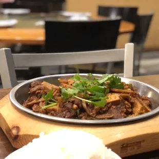 a plate of food on a table