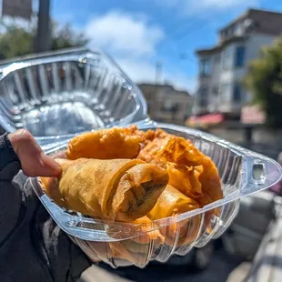 very good shrimp rolls and shrimp puffs