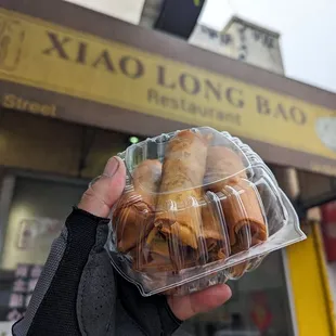 shrimp and spring rolls. Excellent!