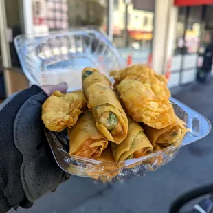 shrimp puffs and shrimp rolls $13.25